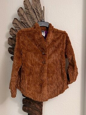 Patagonia teddy crop 3/4 sleeve Women's soft Jacket shirt sz S M